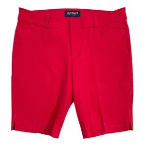 Old Navy Electric Pink Daisy Mid-Rise Bermuda Shorts SIZE-10